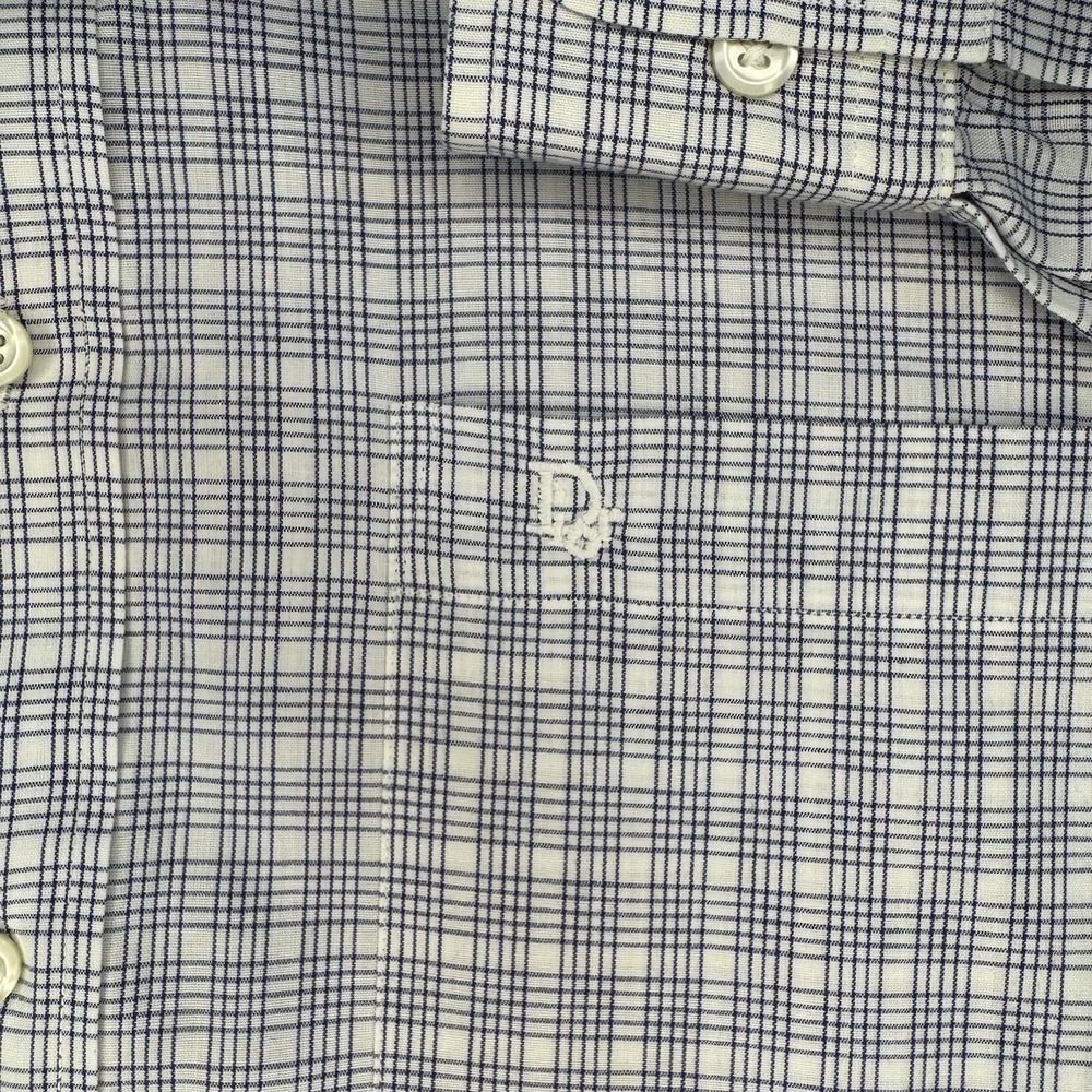 Christian Dior Monsieur Mens 16 32/33 Cotton Dress Shirt Long Sleeve Blue White - Picture 4 of 8